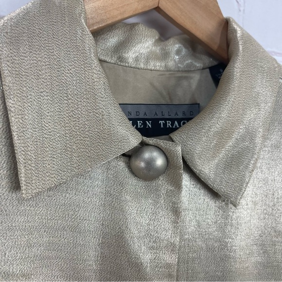 𝅺Ellen Tracy Gray Linen Blend Button Front Relaxed Tunic Size 8 - Picture 4 of 13